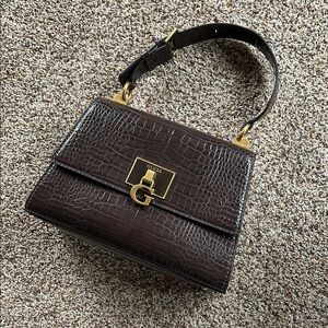 GUESS Crocodile-Embossed Shoulder Bag
